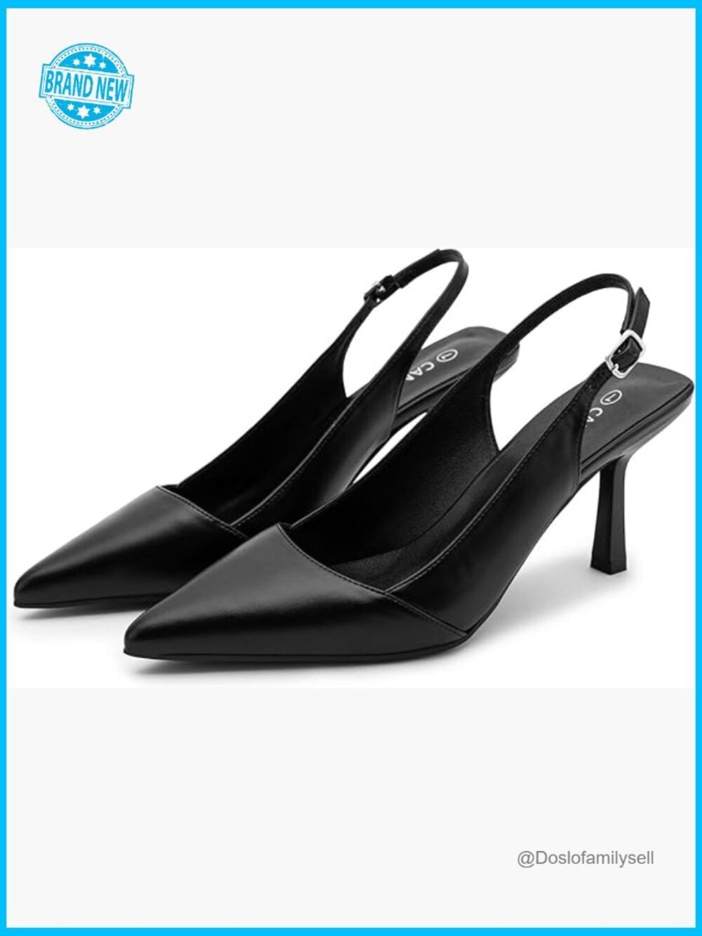 Slingback Kitten Heel Pumps Pointed Toe Dress Shoes Office Party Wedding Work
